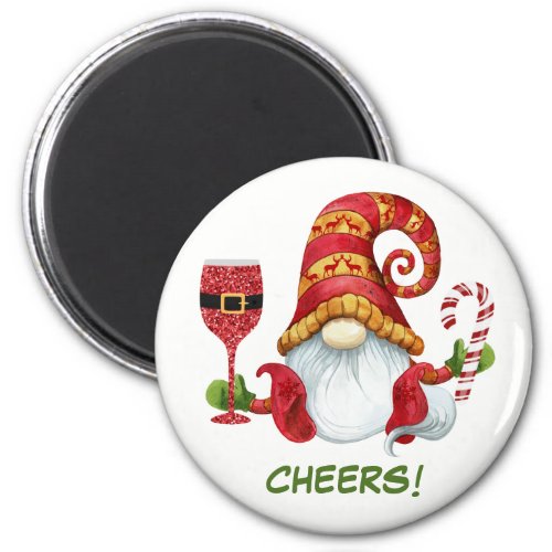 Christmas Party Gnome Cheers Magnet