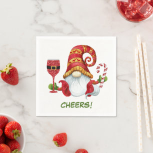 Christmas Party Gnome Cheers  Napkins