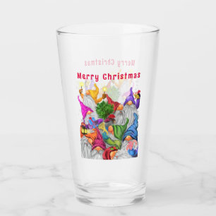 Christmas Party Gnome Glass
