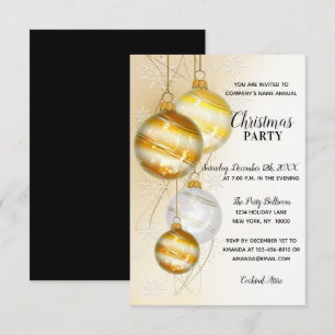CHRISTMAS PARTY GOLD Corporate Office Company Invitation