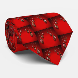 Christmas Party Golden Red Winter Elegant Neck Tie