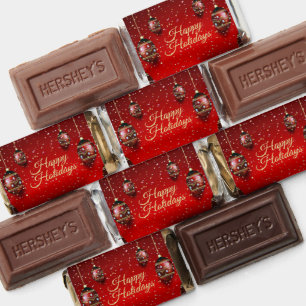 Christmas Party Golden Red Winter Holidays Elegant Hershey's Miniatures