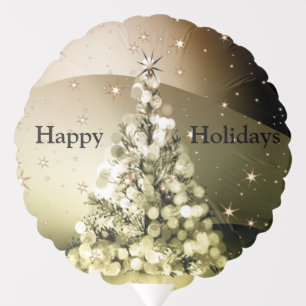 Christmas Party Golden Tree Shiny Sparkle Stars Balloon