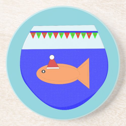 Christmas Party Goldfish Custom Coasters