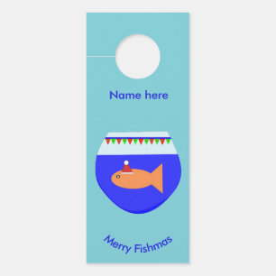 Christmas Party Goldfish Custom Door Hanger