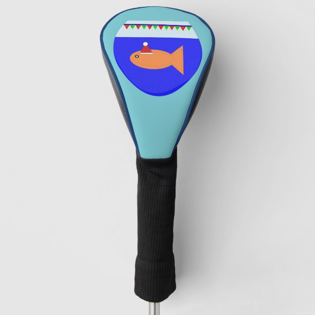 Christmas Party Goldfish Custom Golf Driver Cover (Front)