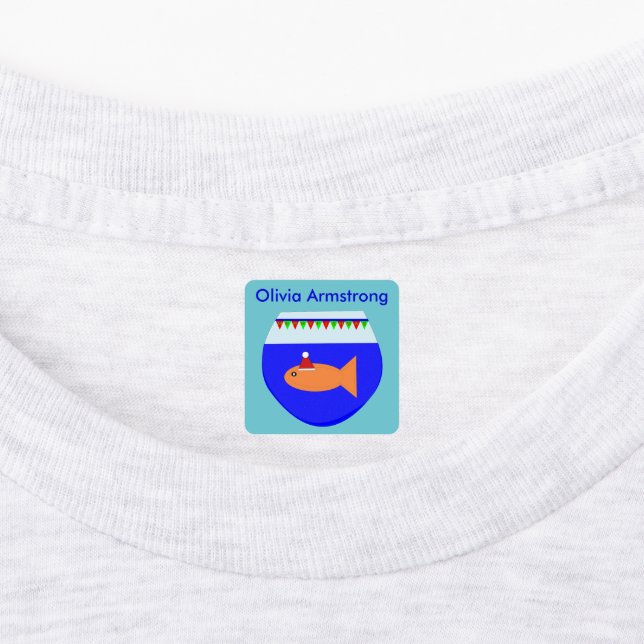 Christmas Party Goldfish Custom Labels (Affixed)