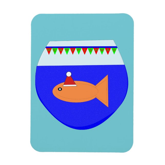 Christmas Party Goldfish Custom Magnet (Vertical)