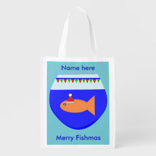 Christmas Party Goldfish Custom Reusable Bag