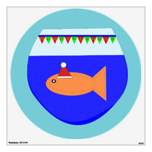 Christmas Party Goldfish Custom Wall Decal
