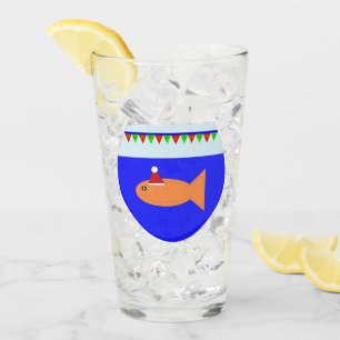 Christmas Party Goldfish Glass