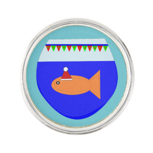 Christmas Party Goldfish Lapel Pin
