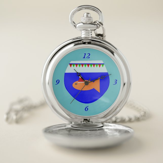 Christmas Party Goldfish Pocket Watch (Inside)