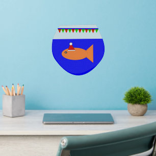 Christmas Party Goldfish Shaped Wall Decal