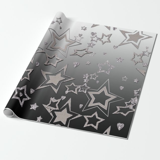 Christmas party gradient glitter shine confetti st wrapping paper (Unrolled)