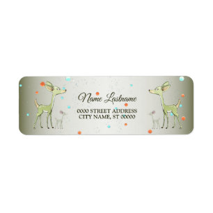 Christmas Party Green Deers Holidays Cute Label