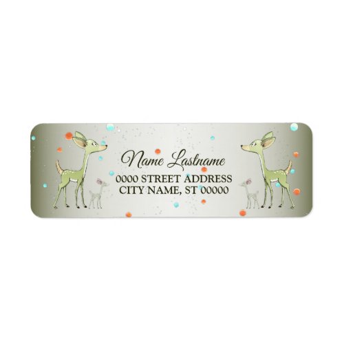 Christmas Party Green Deers Holidays Cute Label