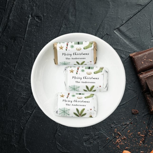 Christmas party green traditional pattern name hershey's miniatures (Creator Uploaded)