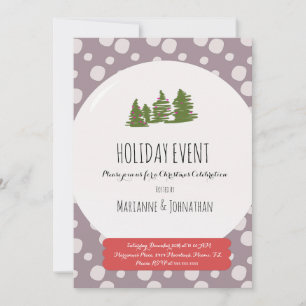 Christmas Party Hand Drawn Snow Globe Doodle Invitation