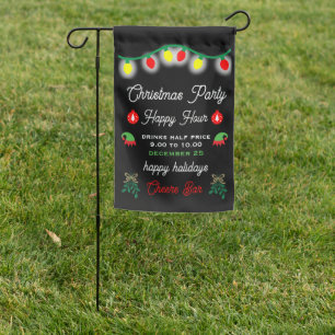 Christmas Party Happy Hour Promotion Garden Flag
