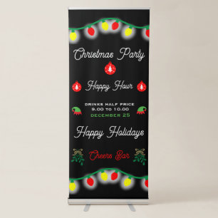 Christmas Party Happy Hour Promotion Retractable Banner
