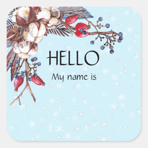 Christmas Party Hello Name Tag Badge