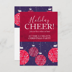 Christmas party holiday cheer bauble invitations