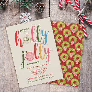 Christmas Party Holiday Cute Colorful Typography  Invitation