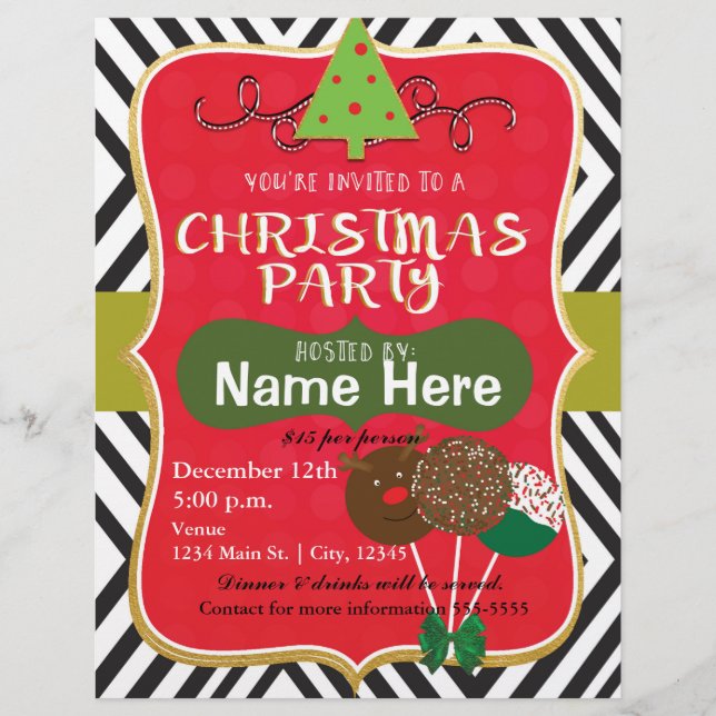 Christmas Party Holiday Event Flyer Poster (Front)