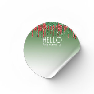 Christmas Party Holiday Hello Name Tag Badge