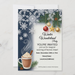 Christmas party holiday invitation card template