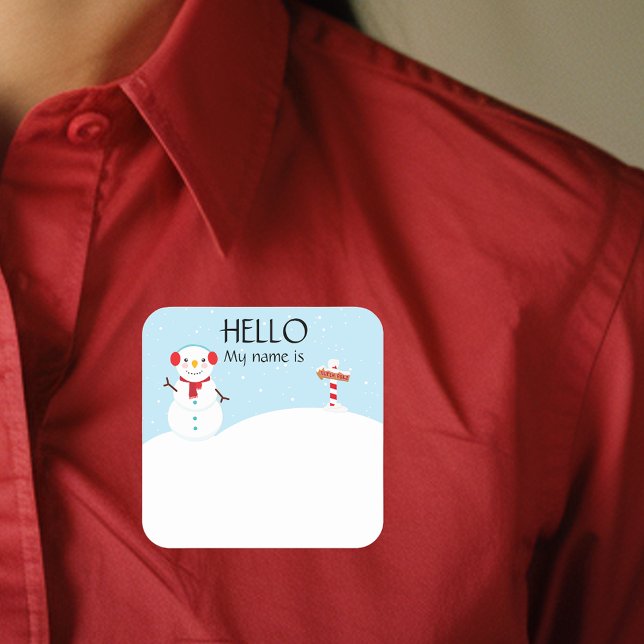Christmas Party Holiday Name Tag Snow Man (Creator Uploaded)