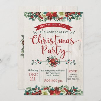 Christmas Party Holiday Party Vintage Invitation by YourMainEvent at Zazzle