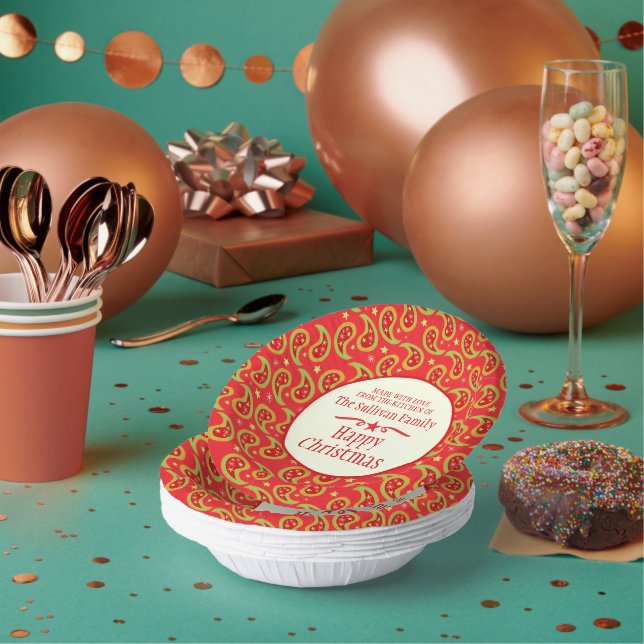 Christmas party home made holiday baking red paper bowls (Multi)