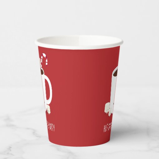 Christmas Party Hot Chocolate Hot Cocoa Paper Cups | Zazzle