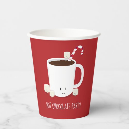 Christmas Party Hot Chocolate Hot Cocoa Paper Cups