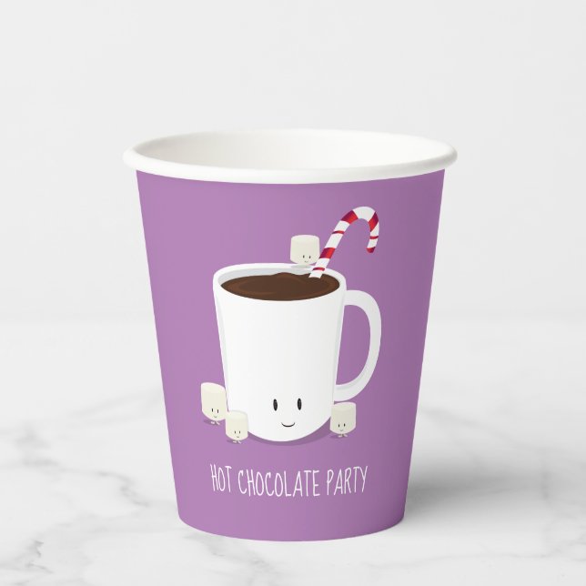 Christmas Party Hot Chocolate Hot Cocoa Paper Cups (Front)