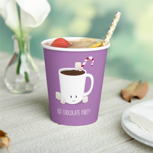 Christmas Party Hot Chocolate Lavender Hot Cocoa Paper Cups