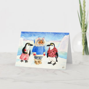 Christmas party in Antarctica Holiday Card