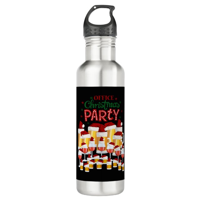 Christmas party in the office stainless steel water bottle (Front)