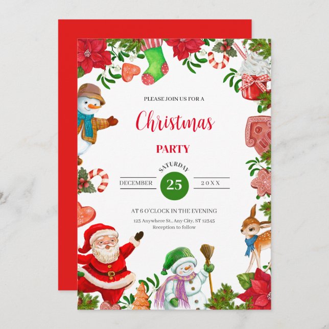 Christmas Party  Invitation (Front/Back)