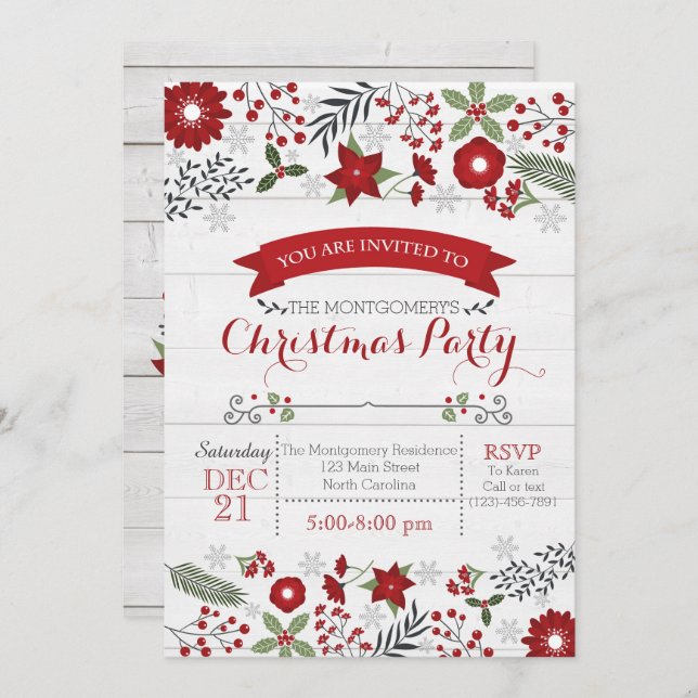 Christmas Party Invitation (Front/Back)