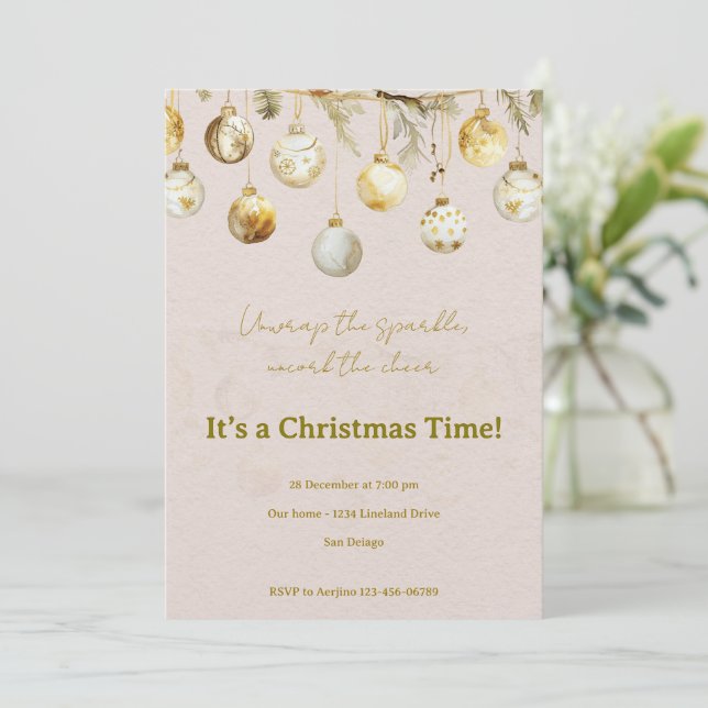 Christmas party  invitation (Standing Front)