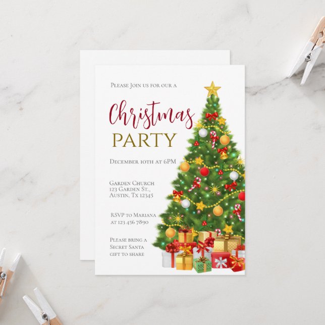 Christmas Party Invitation (Front/Back In Situ)