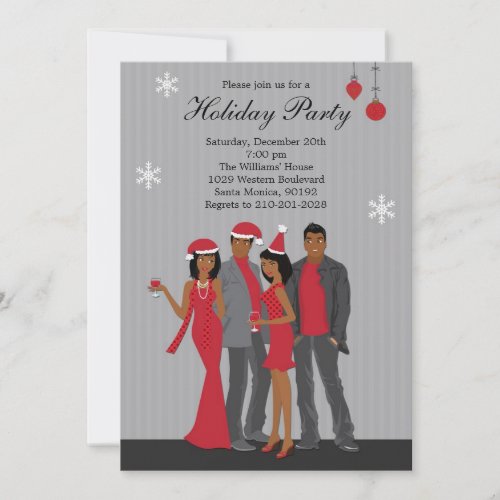 Christmas Party Invitation African American