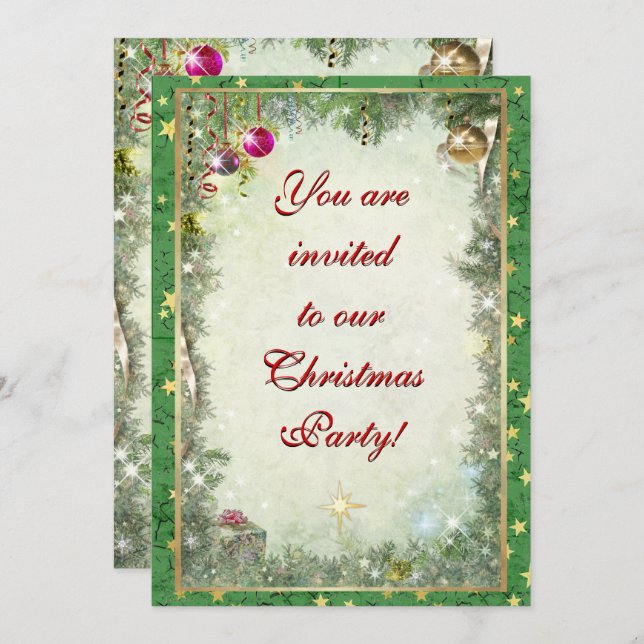 Christmas Party Invitation (all text customizable) (Front/Back)