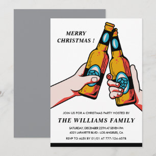 Christmas Party  Invitation Beer Drinks
