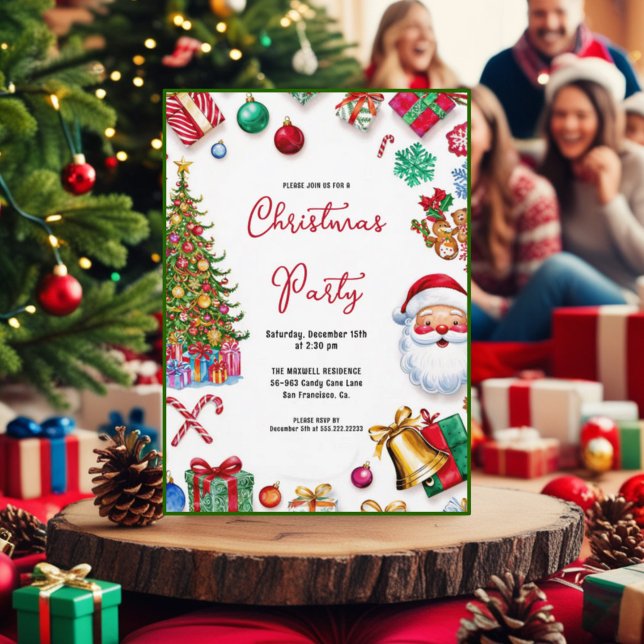 Christmas Party Invitation Card Cookie & Candy (Creator Uploaded)