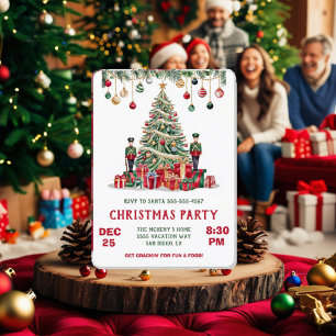 Christmas Party Invitation Card Nutcracker Theme