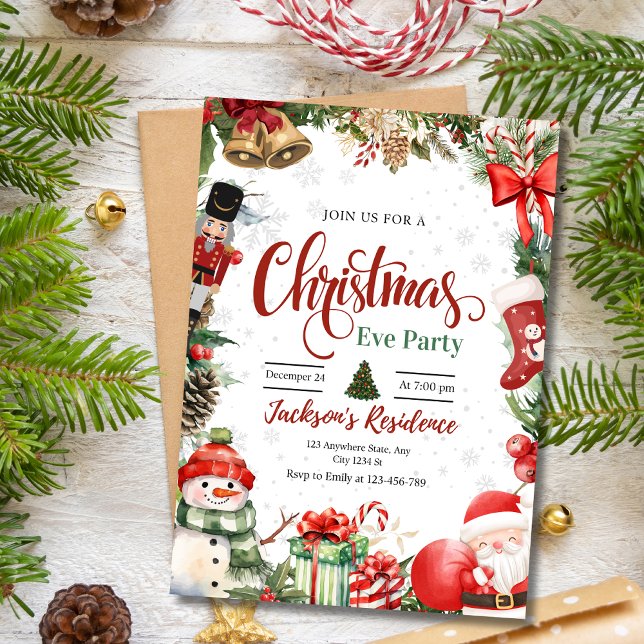Christmas Party Invitation, Christmas Eve Dinner Invitation (Creator Uploaded)